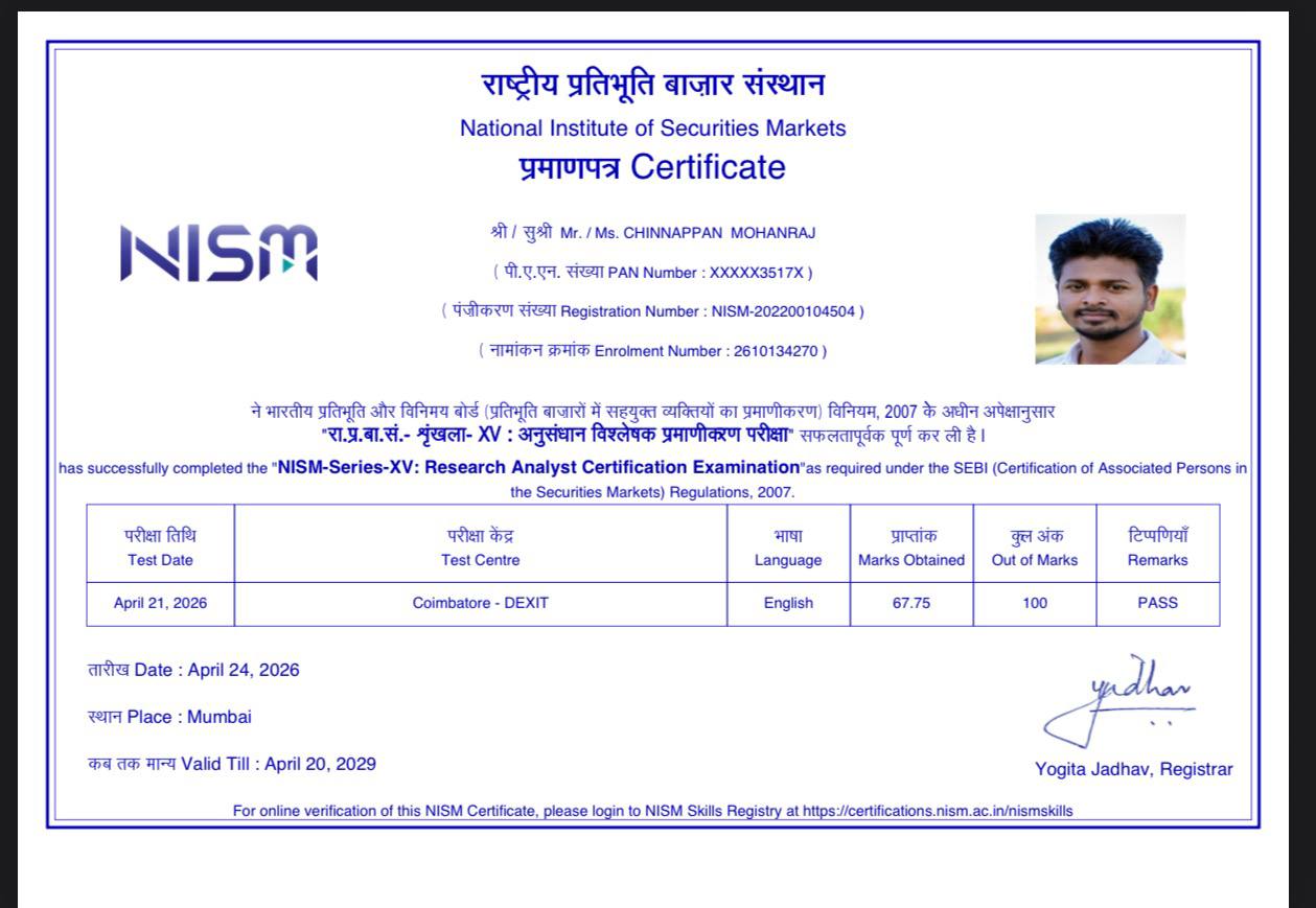 NISM certificate